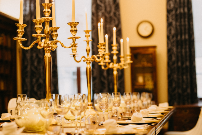 Dressed table in Lister room